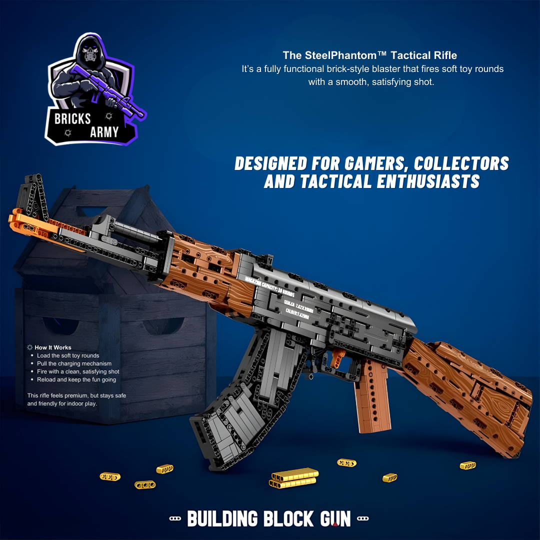 SteelPhantom™ Tactical Rifle- Buildable Brick-Style Blaster