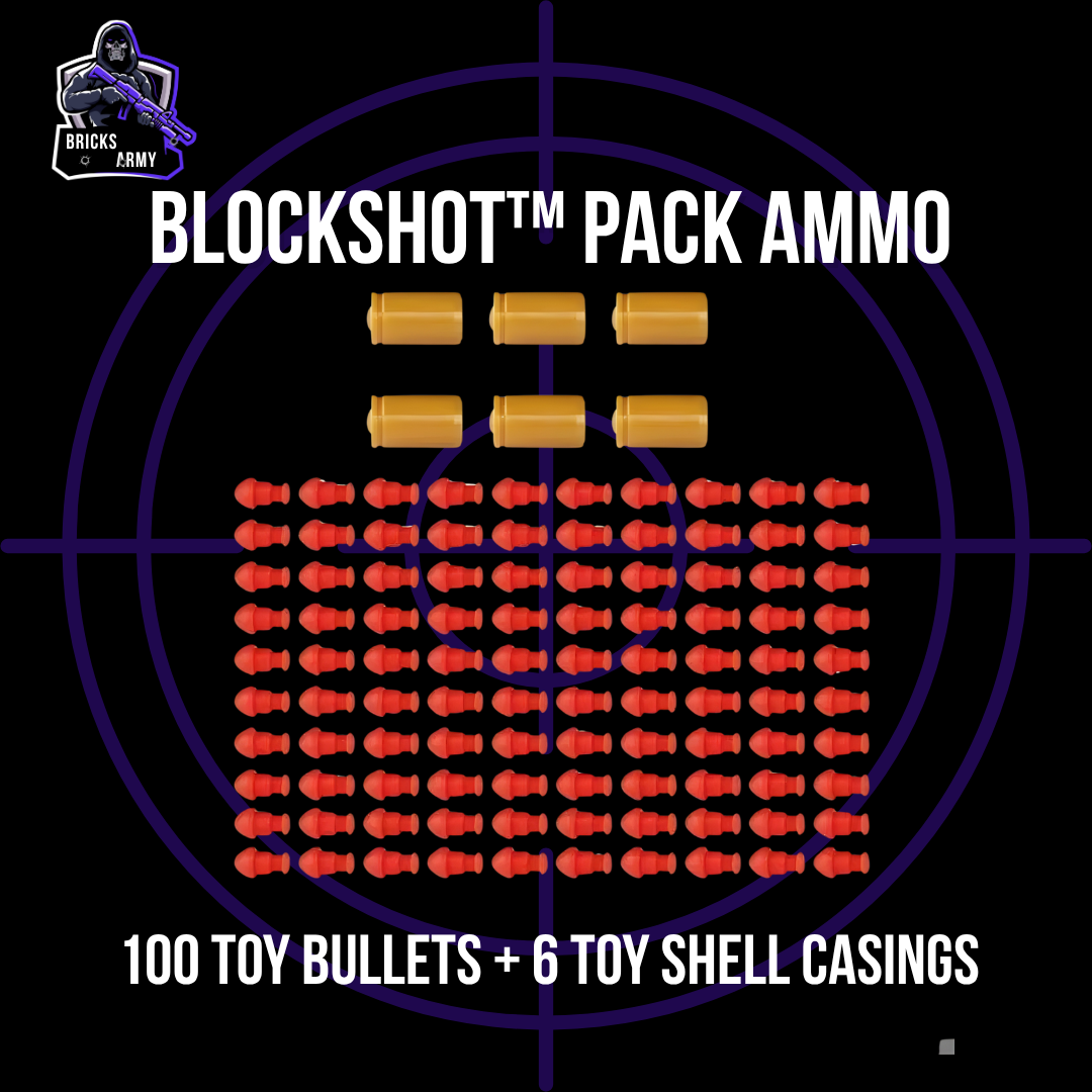BlockShot™ Pack Ammo (100 Toy bullets + 6 Toy shell casings)